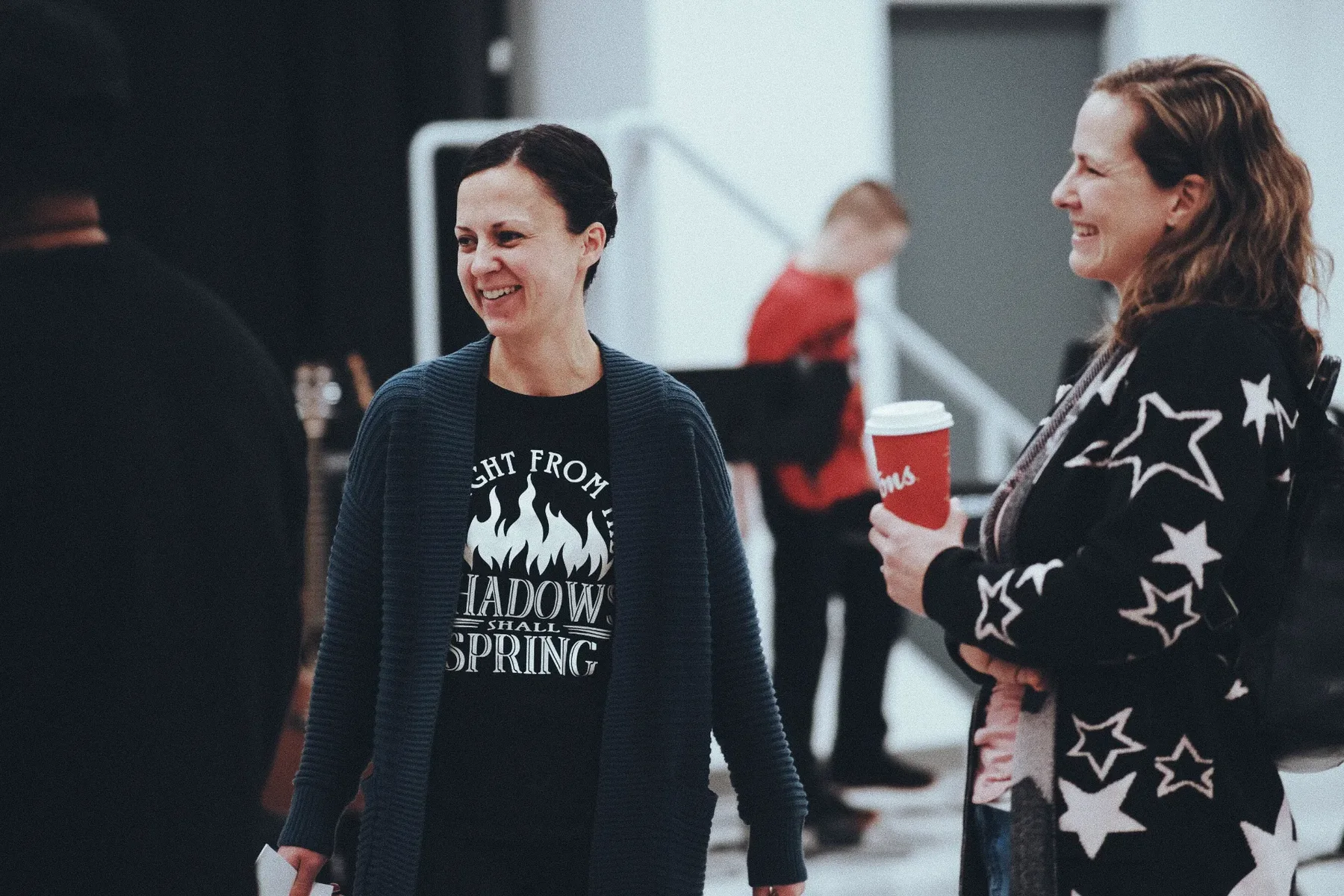 Friends connecting at a Grace gathering